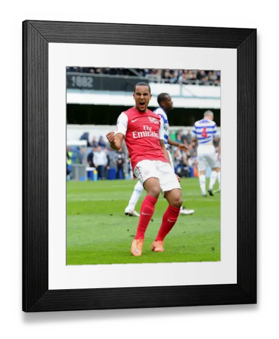 Framed Print : Theo Walcott's Euphoric Goal Celebration: Arsenal's Victory at Queens Park Rangers, Premier League 2011-2012 Framed Print : Theo Walcott's Euphoric Goal Celebration: Arsenal's Victory at Queens Park Rangers, Premier League 2011-2012