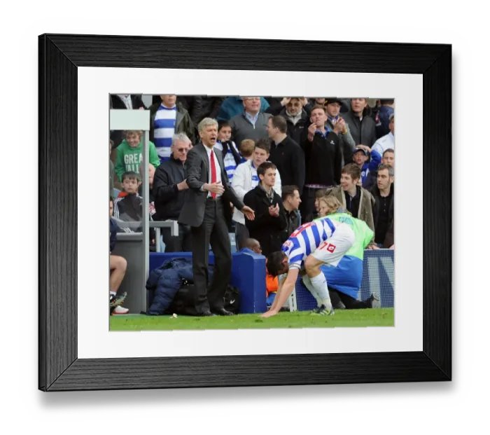 Framed Print : Arsene Wenger Leads Arsenal Against Queens Park Rangers, Premier League 2011-12