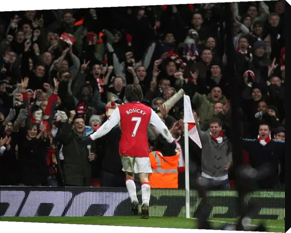 Tomas Rosicky's Thrilling Goal: Arsenal Fans Go Wild as Gunners Lead 2:0 Over Wigan Athletic