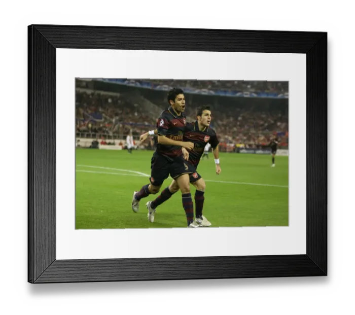 Framed Print : Eduardo celebrates scoring the Arsenal goal with Cesc Fabregas Framed Print : Eduardo celebrates scoring the Arsenal goal with Cesc Fabregas