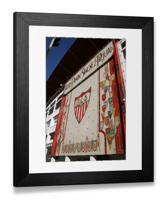 Framed Print : Arsenal's Victory: Arsenal Crest at Seville's Ramon Sanchez-Pizjuan Stadium during UEFA Champions League Match against Seville (3:1), Group H, November 2007 Framed Print : Arsenal's Victory: Arsenal Crest at Seville's Ramon Sanchez-Pizjuan Stadium during UEFA Champions League Match against Seville (3:1), Group H, November 2007