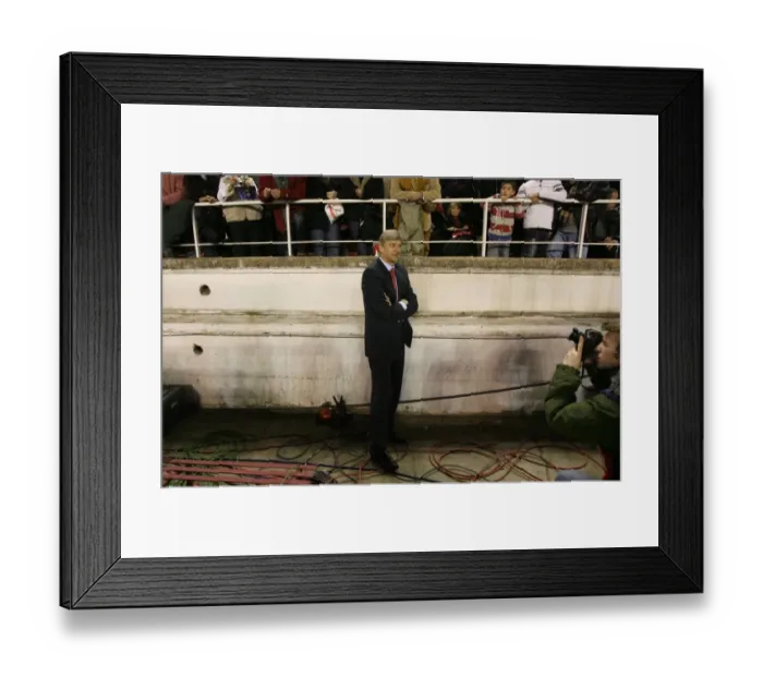 Framed Print : Arsene Wenger Leading Arsenal to Victory: 3-1 Over Sevilla, UEFA Champions League, 2007
