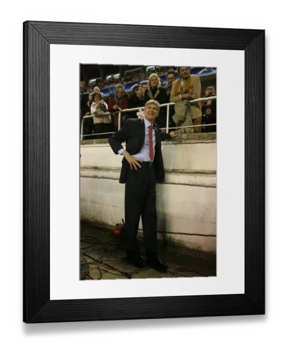 Framed Print : Arsene Wenger Leading Arsenal to a 3:1 Victory over Sevilla in the UEFA Champions League, 2007
