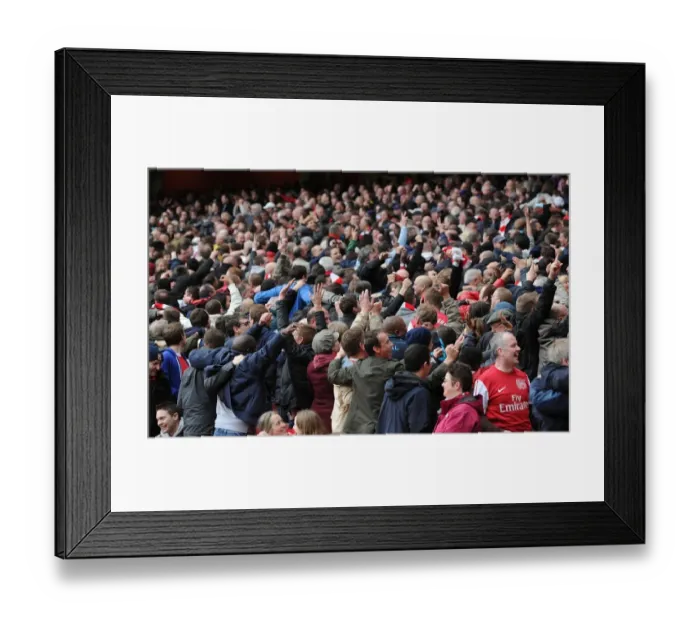 Framed Print : Arsenal Fans Perform Poznan Dance During Arsenal vs Manchester City, Premier League 2011-12 Framed Print : Arsenal Fans Perform Poznan Dance During Arsenal vs Manchester City, Premier League 2011-12