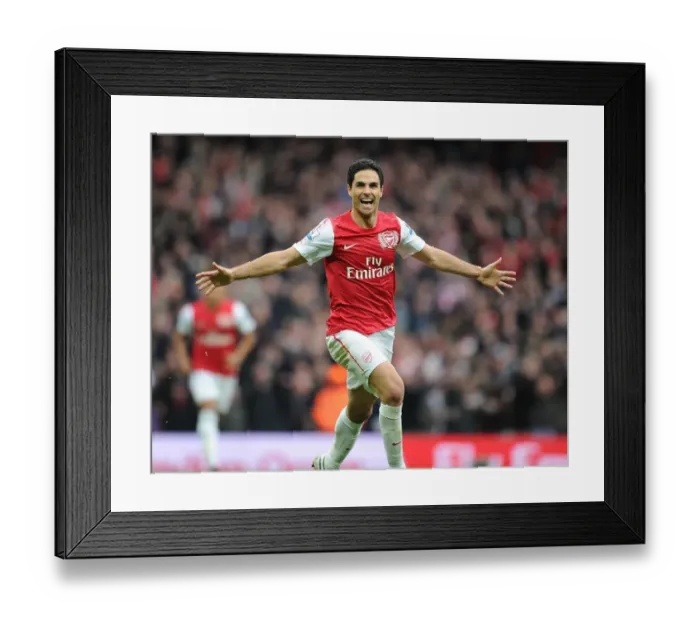 Framed Print : Mikel Arteta's Goal: Arsenal vs. Manchester City, Premier League 2011-12