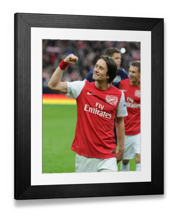 Framed Print : Arsenal's Tomas Rosicky Celebrates Goal Against Manchester City (2011-12)