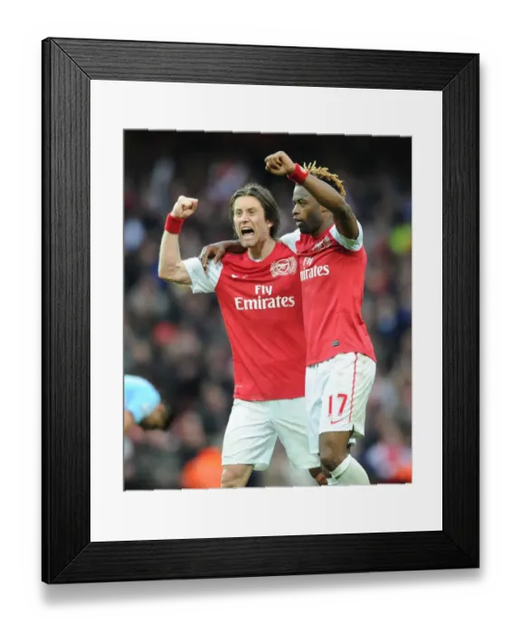 Framed Print : Celebrating Victory: Rosicky and Song, Arsenal's Unstoppable Duo (Arsenal v Manchester City, 2011-12) Framed Print : Celebrating Victory: Rosicky and Song, Arsenal's Unstoppable Duo (Arsenal v Manchester City, 2011-12)