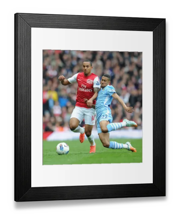 Framed Print : Theo Walcott's Thrilling Dash: Arsenal vs Manchester City, Premier League 2011-12