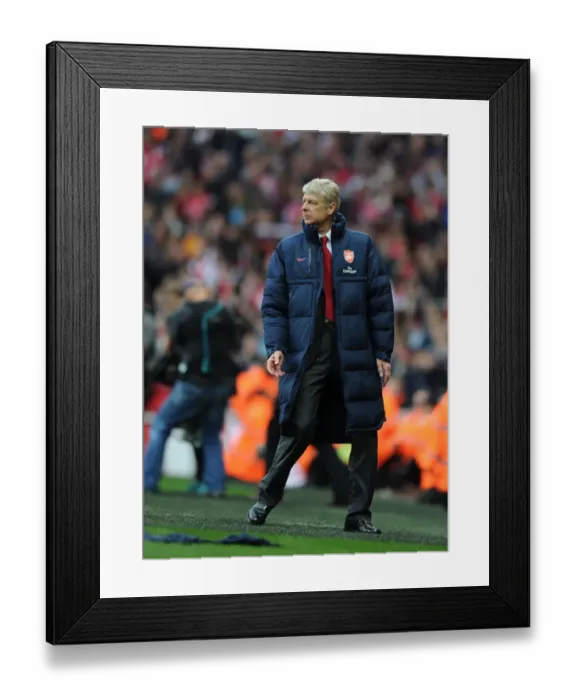 Framed Print : Arsene Wenger Leading Arsenal Against Manchester City, Premier League 2011-12