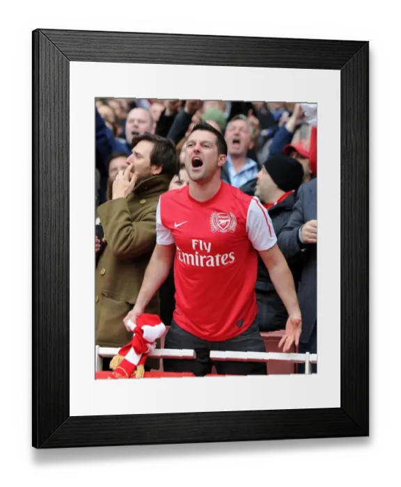 Framed Print : Arsenal's Euphoric Goal Celebration vs. Manchester City (2011-12)