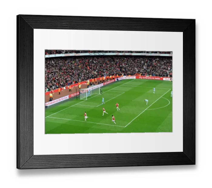 Framed Print : Mikel Arteta's Goal: Arsenal's Triumph Over Manchester City (2011-12)