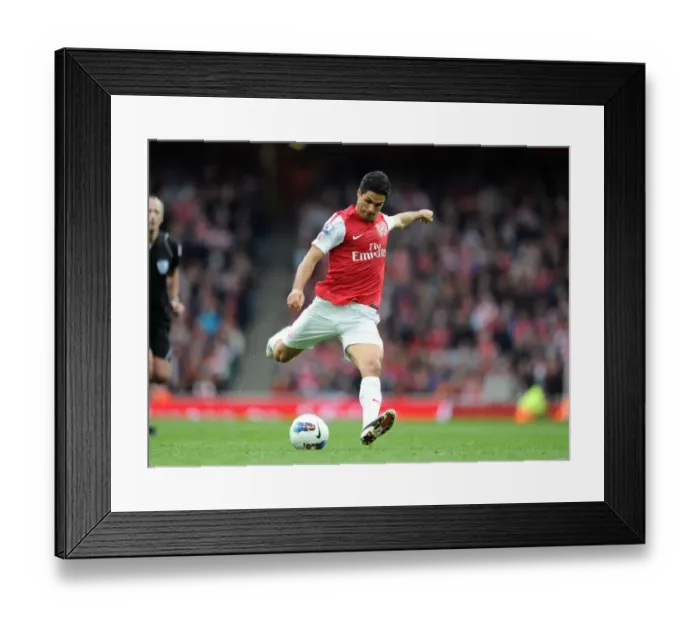 Framed Print : Mikel Arteta's Game-Winning Goal: Arsenal's Triumph Over Manchester City, Premier League 2011-12