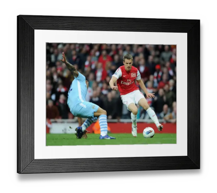 Framed Print : Ramsey vs Tevez: Clash of the Titans - Arsenal vs Manchester City, Premier League 2011-12