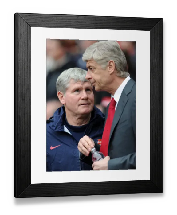 Framed Print : Arsenal's Duo: Wenger and Rice Lead the Charge Against Manchester City (2011-12) Framed Print : Arsenal's Duo: Wenger and Rice Lead the Charge Against Manchester City (2011-12)