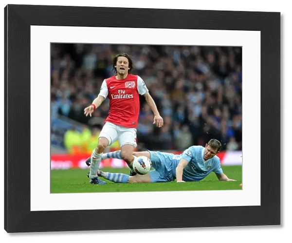 Arsenal vs Manchester City: Rosicky Fouls Milner in Intense Premier League Clash (2011-12)