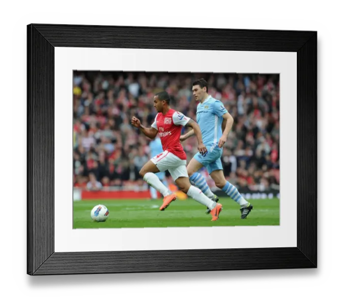 Framed Print : Theo Walcott vs. Gareth Barry: Clash of Premier League Titans (Arsenal v Manchester City, 2011-12)