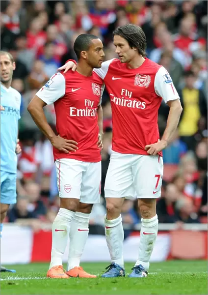 Arsenal's Walcott and Rosicky in Action against Manchester City (2011-12)