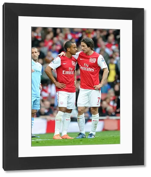 Arsenal's Walcott and Rosicky in Action against Manchester City (2011-12)
