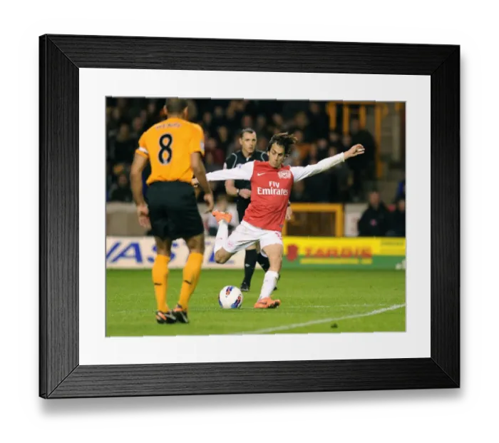 Framed Print : Yossi Benayoun Scores the Third Goal: Wolverhampton Wanderers vs. Arsenal, Premier League 2011-12