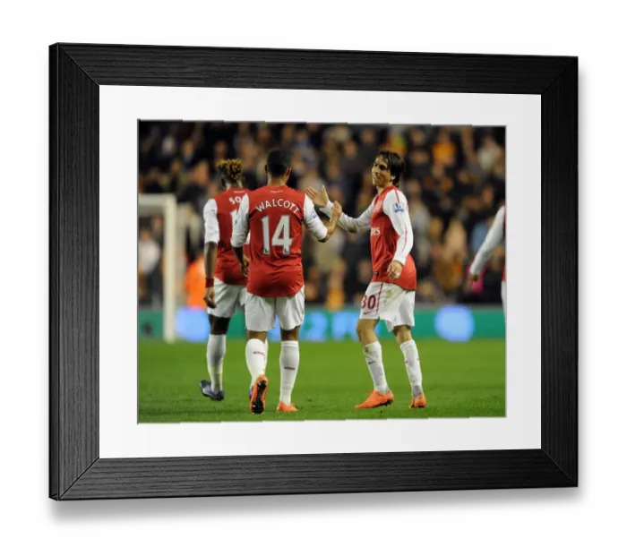 Framed Print : Benayoun and Walcott's Triumphant Moment: Arsenal's 3-Goal Spree vs. Wolverhampton Wanderers (2011-12)