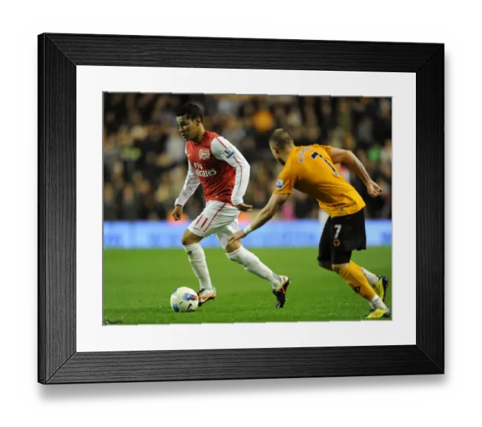 Framed Print : Andre Santos (Arsenal) Michael Knightly (Wolves). Wolverhampton Wanderers 0: 3 Arsenal
