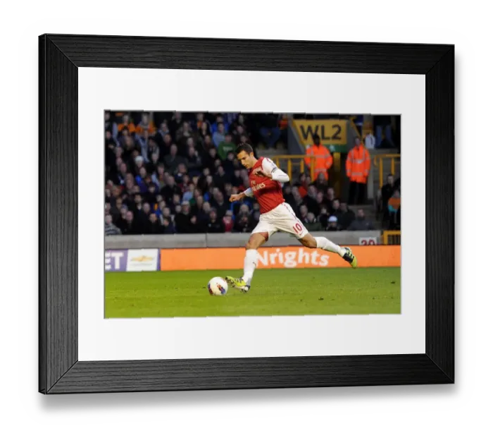 Framed Print : Robin van Persie Scores Penalty: Wolverhampton Wanderers vs. Arsenal, 2012 Premier League