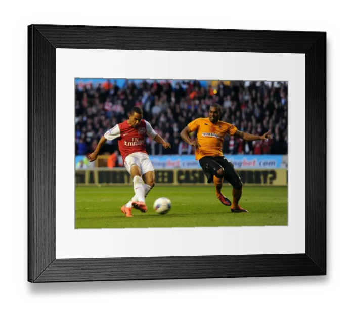 Framed Print : Theo Walcott Scores the Second for Arsenal Against Wolverhampton Wanderers, 2011-12 Season