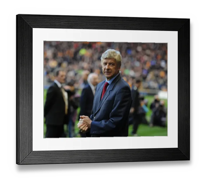 Framed Print : Arsene Wenger: Arsenal Manager at Wolverhampton Wanderers, 2011-12 Premier League