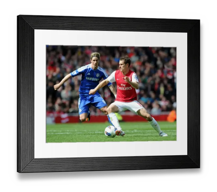 Framed Print : Clash of Stars: Ramsey vs. Torres - Arsenal vs. Chelsea, Premier League 2011-12 Framed Print : Clash of Stars: Ramsey vs. Torres - Arsenal vs. Chelsea, Premier League 2011-12