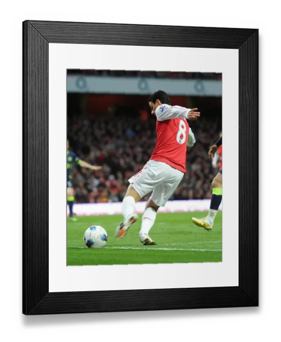 Framed Print : Arsenal's Mikel Arteta Suffers Ankle Injury vs Wigan Athletic (2011-12)