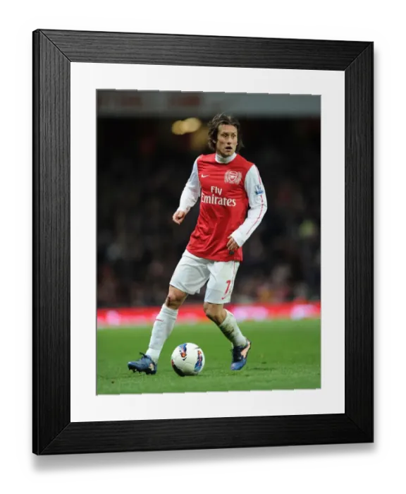 Framed Print : Tomas Rosicky: Arsenal's Dynamic Midfielder in Action Against Wigan Athletic (2011-12)