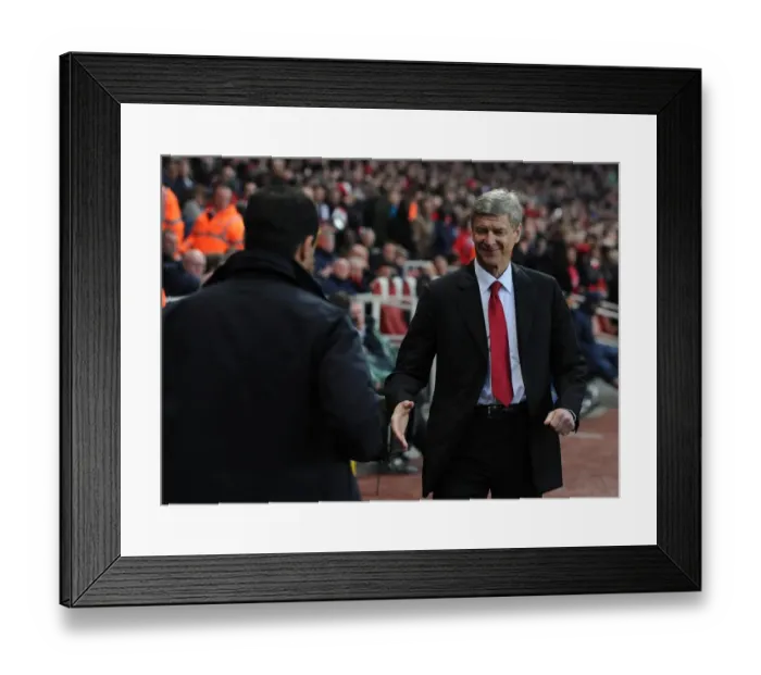 Framed Print : Arsene Wenger and Roberto Martinez Pre-Match Handshake: Arsenal vs. Wigan Athletic, Premier League, 2011-12 Framed Print : Arsene Wenger and Roberto Martinez Pre-Match Handshake: Arsenal vs. Wigan Athletic, Premier League, 2011-12