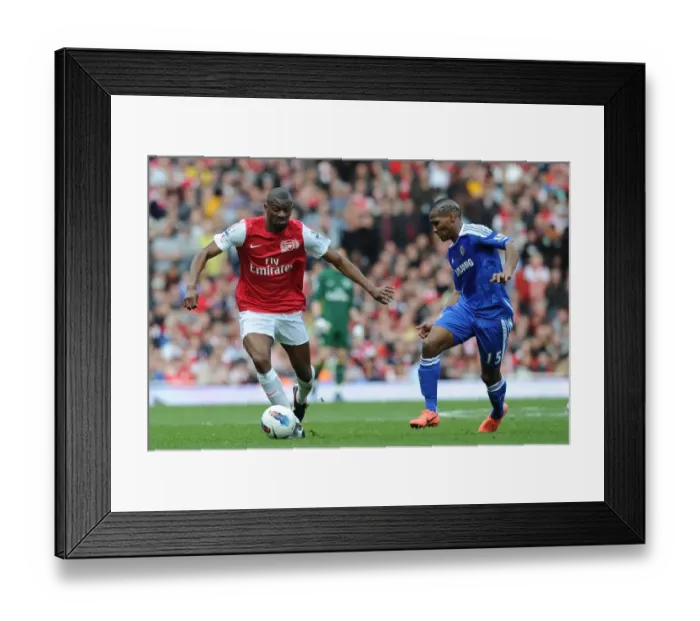 Framed Print : Abou Diaby Outsmarts Florent Malouda: A Premier League Showdown at Emirates Stadium, 2011-12 Framed Print : Abou Diaby Outsmarts Florent Malouda: A Premier League Showdown at Emirates Stadium, 2011-12