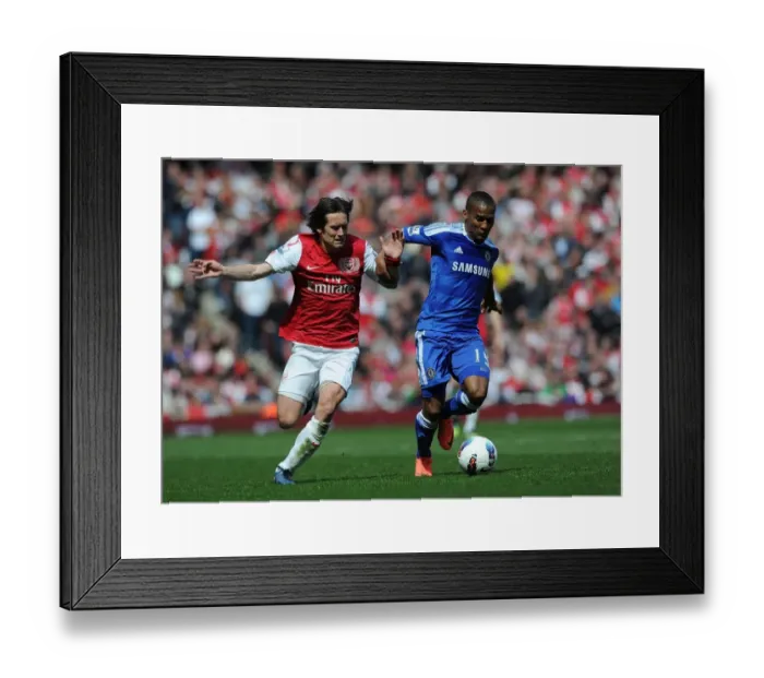 Framed Print : Clash of the Midfield Titans: Rosicky vs. Malouda - Arsenal vs. Chelsea, Premier League 2011-12 Framed Print : Clash of the Midfield Titans: Rosicky vs. Malouda - Arsenal vs. Chelsea, Premier League 2011-12