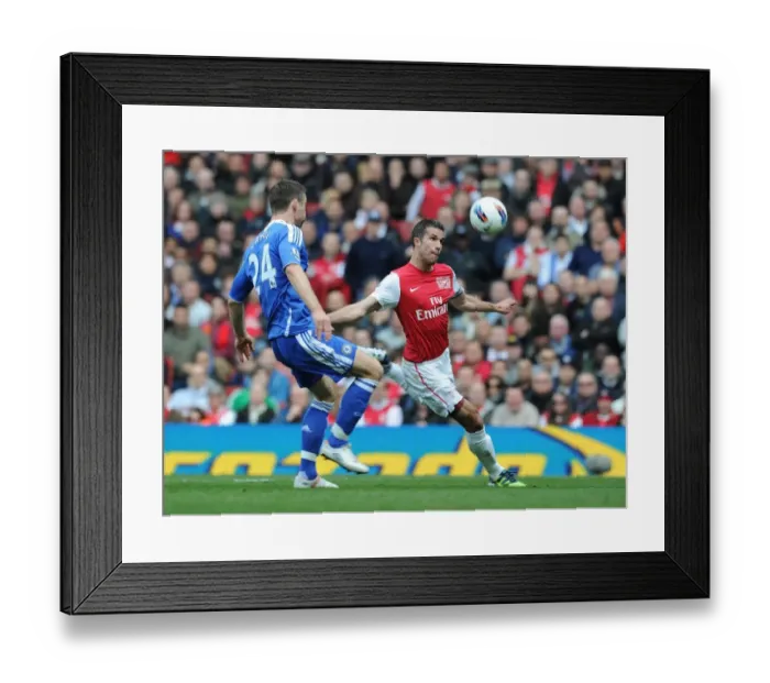 Framed Print : Arsenal vs. Chelsea: Robin van Persie vs. Gary Cahill - Premier League Showdown (2011-12)