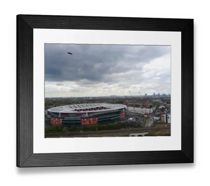 Framed Print : Arsenal vs. Chelsea: Aerial View of Emirates Stadium, Barclays Premier League