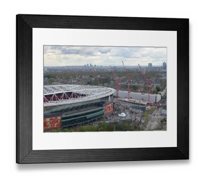Framed Print : Aerial view of Emirates Stadium. Arsenal v Chelsea, barclays Premier League, Emirates Stadium, Arsenal Football Club Framed Print : Aerial view of Emirates Stadium. Arsenal v Chelsea, barclays Premier League, Emirates Stadium, Arsenal Football Club