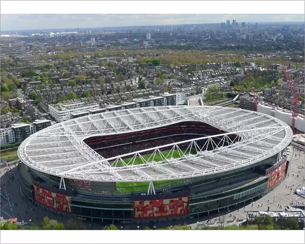 Aerial view of Emirates Stadium. Arsenal v Chelsea, barclays Premier League