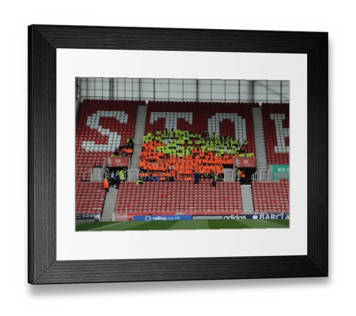 Framed Print : Stoke City vs Arsenal: Stewards Prepare for Premier League Clash Framed Print : Stoke City vs Arsenal: Stewards Prepare for Premier League Clash