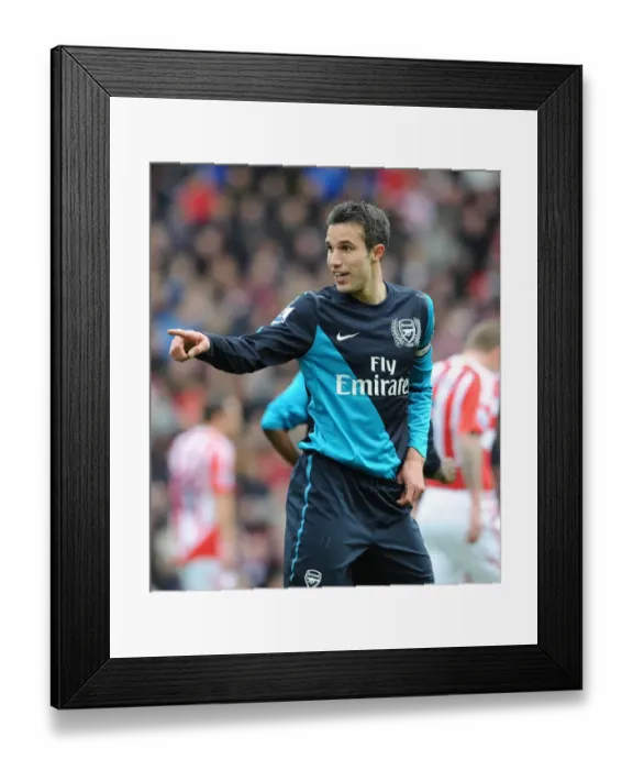 Framed Print : Robin van Persie in Action: Stoke City vs. Arsenal, Premier League 2011-12