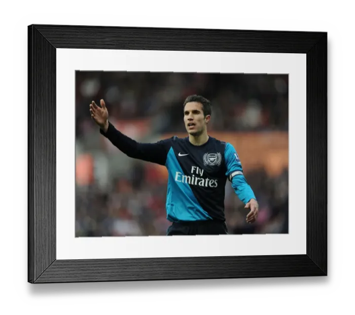 Framed Print : Robin van Persie in Action: Arsenal's Star Striker vs Stoke City, Premier League 2011-12 Framed Print : Robin van Persie in Action: Arsenal's Star Striker vs Stoke City, Premier League 2011-12