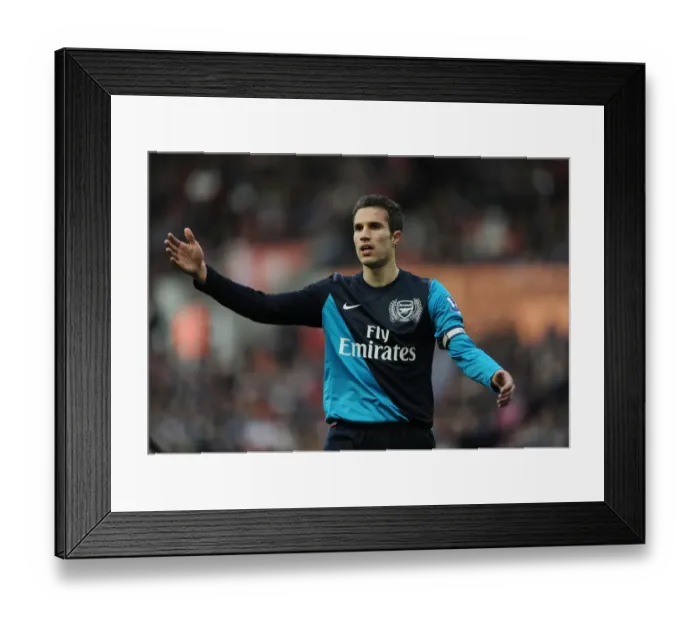 Framed Print : Robin van Persie in Action: Arsenal's Star Striker vs Stoke City, Premier League 2011-12