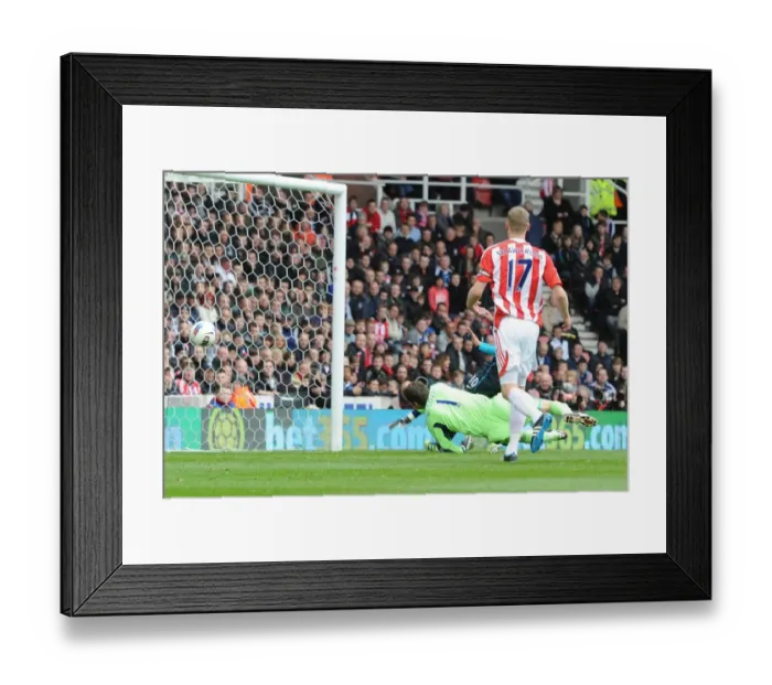 Framed Print : Robin van Persie's Stunning Goal Past Asmir Begovic (April 2012): A Premier League Triumph for Arsenal Against Stoke City Framed Print : Robin van Persie's Stunning Goal Past Asmir Begovic (April 2012): A Premier League Triumph for Arsenal Against Stoke City