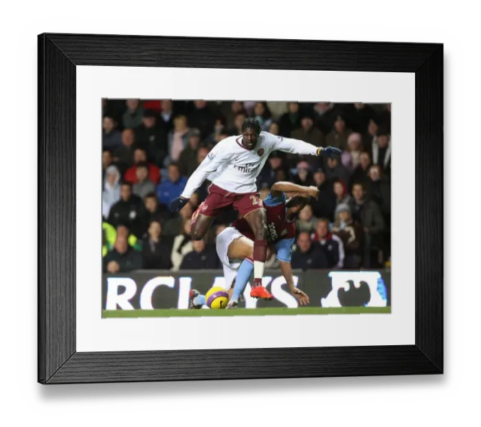 Framed Print : Adebayor's Brace: Arsenal Edge Past Flamini's Aston Villa 2-1 in Barclays Premiership Showdown