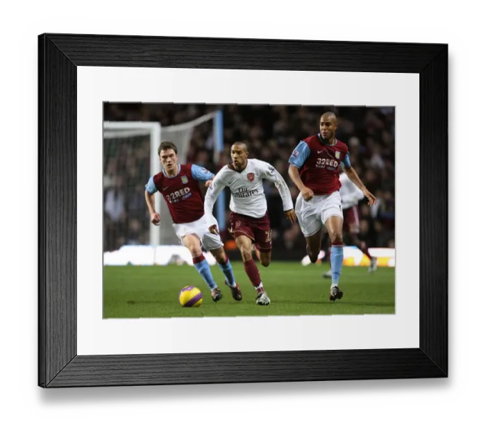 Framed Print : Clichy's Double Strike: Arsenal's Victory Over Aston Villa (1:2), Villa Park, 2007