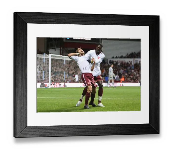 Framed Print : Flamini and Adebayor: Celebrating Arsenal's First Goal Against Aston Villa (1:2), 2007 Framed Print : Flamini and Adebayor: Celebrating Arsenal's First Goal Against Aston Villa (1:2), 2007