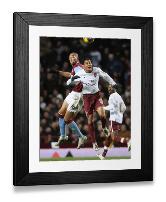 Framed Print : Gilberto (Arsenal) John Carew (Aston Villa)