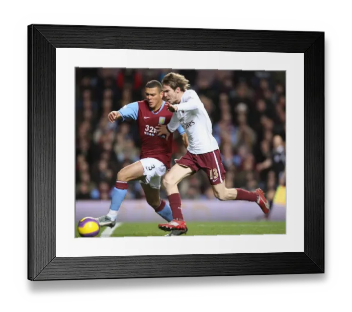 Framed Print : Head-to-Head: Hleb's Duel with Bouma in the Intense 1:2 Arsenal Victory over Aston Villa, Barclays Premiership, 2007