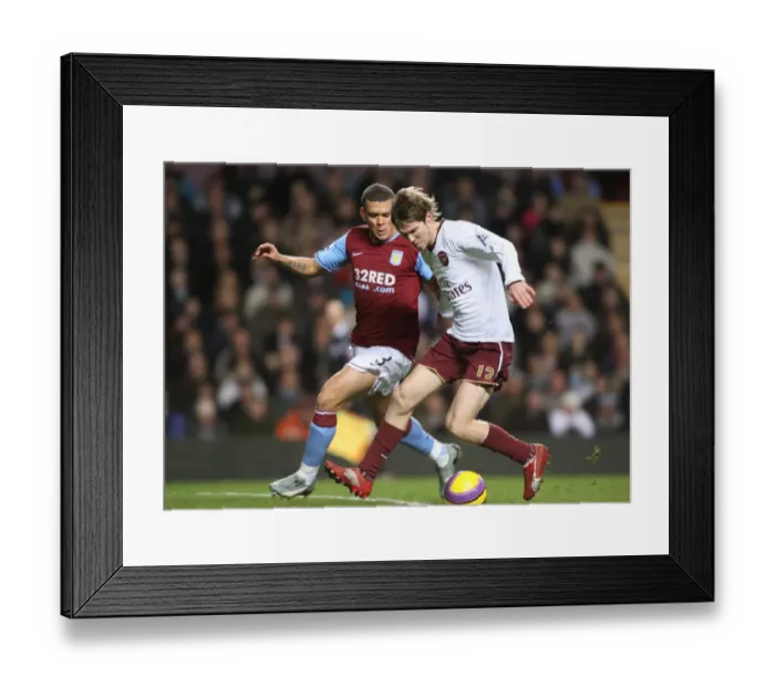 Framed Print : Head-to-Head: Hleb's Double Strike Against Bouma's Aston Villa in Arsenal's 2:1 Victory