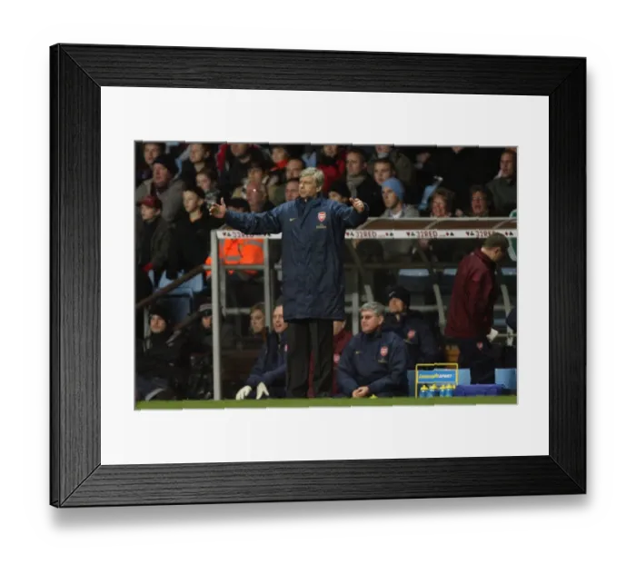 Framed Print : Arsene Wenger Leads Arsenal to Victory: Aston Villa 1-2, Barclays Premiership, 2007